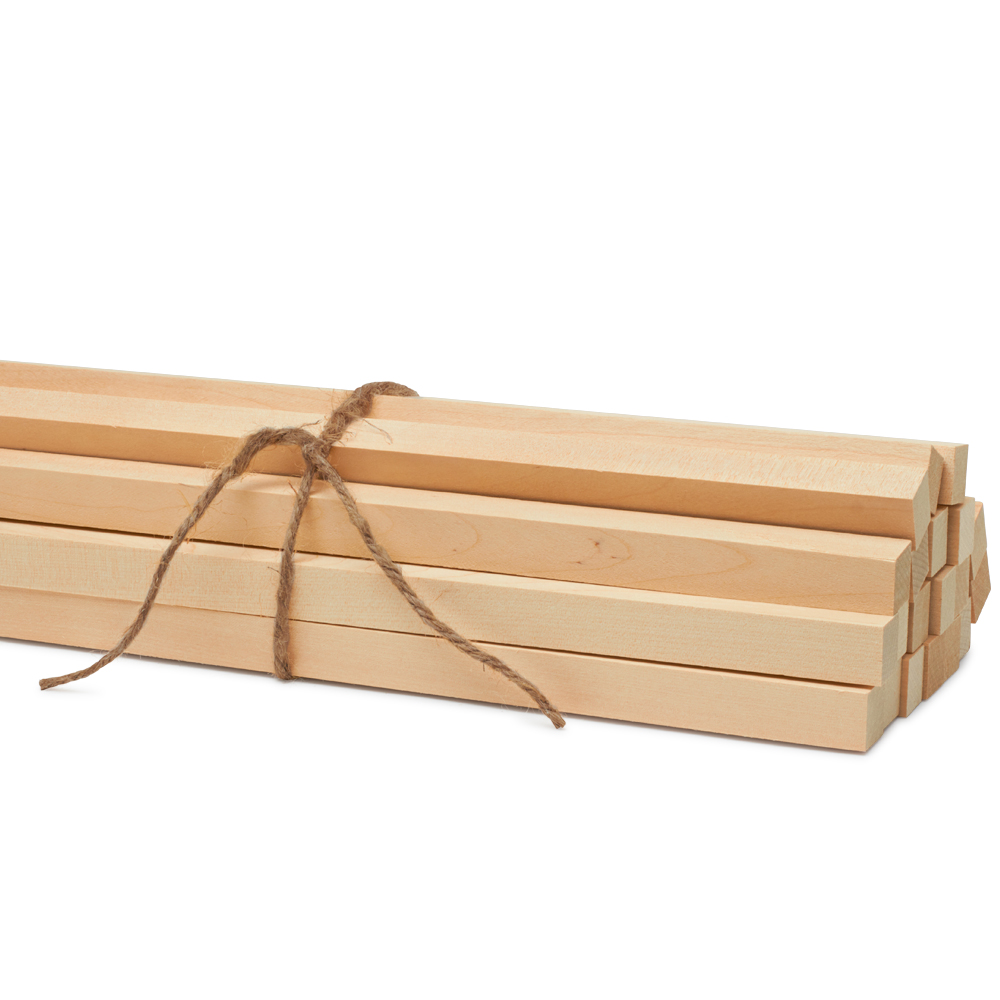 Wood Square Dowel Rods 3/4 inch x 36 Pack of 10 Wooden Craft